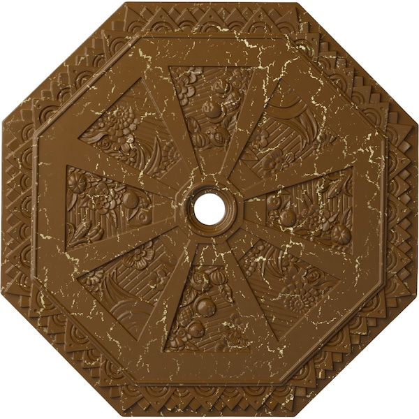 Ekena Millwork Spring Octagonal Medallion (Canopies up to 3"), 29 1/8"OD x 2 1/4"ID x 1 1/8"P, Smokey Topaz Crackle CM30SPSTC - main